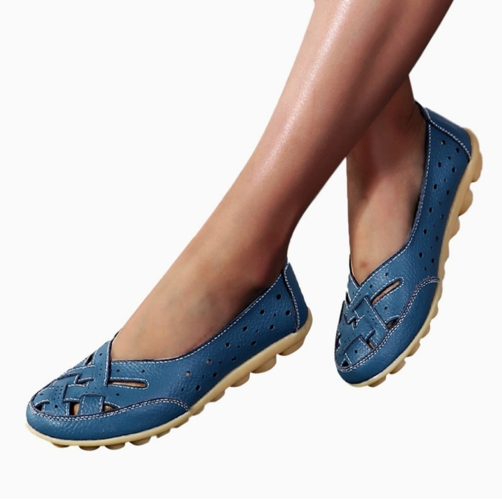 Women's Cutout Slip-on Loafers Light Blue Size EU 40